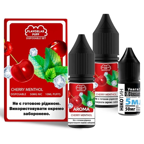 Набор Disposable Puff Salt 10мл (Cherry Menthol)
