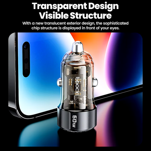 Адаптер для авто Toocki Dual-Port Car Charger 60W (Brown Black)