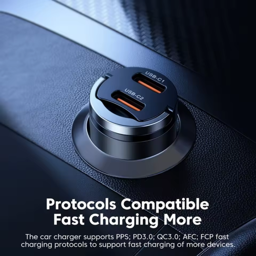 Адаптер для авто Toocki Pulling-Ring Car Charger 45W (Black)