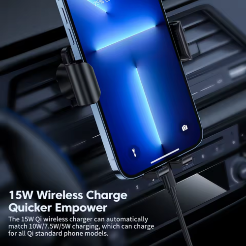 Адаптер для авто Toocki Wireless Charging Car Holder 15W (Black)