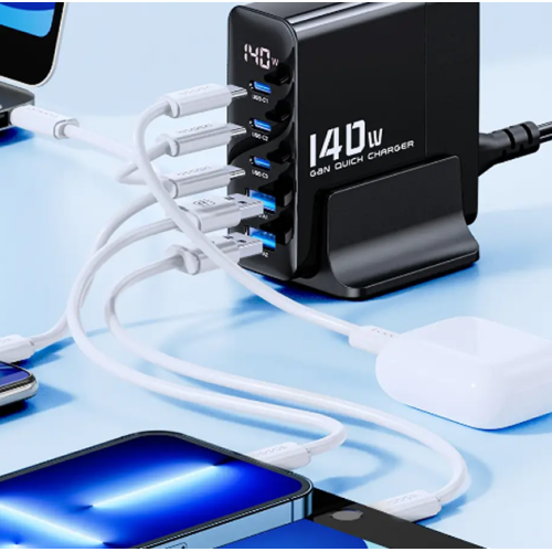 Адаптер Toocki Desktop GaN Charger 3C2A 140W/2.5A (Black)