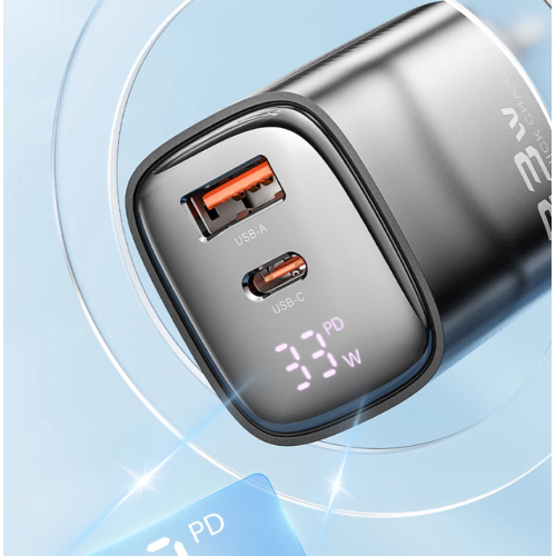 Адаптер Toocki Smart Power Display GaN Quick Charger 33W (Black)