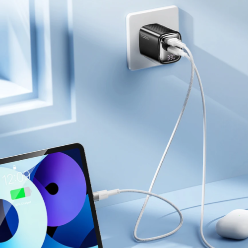 Адаптер Toocki Smart Power Display GaN Quick Charger 33W (Black)