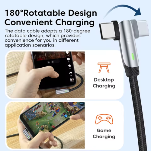 Кабель Toocki Elbow Fast Charging Data Cable C-C 60W/5A 2m (Blue)