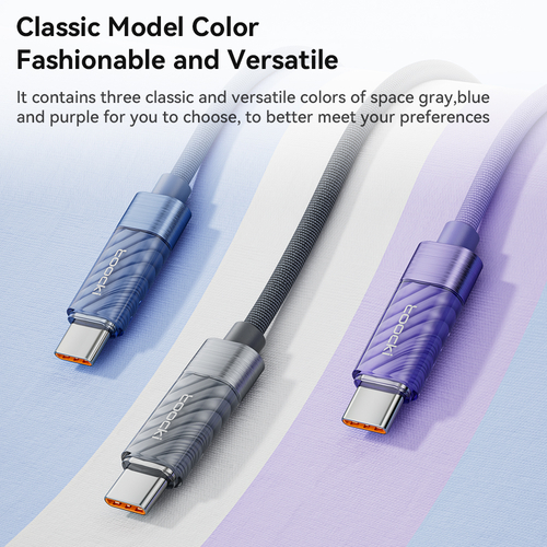 Кабель Toocki Transparent Fast Charging Data Cable C-C 100W/5A 2m (Grey)