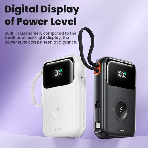 Павербанк Toocki Power Bank with Cables 10000mAh 35W (Purple)