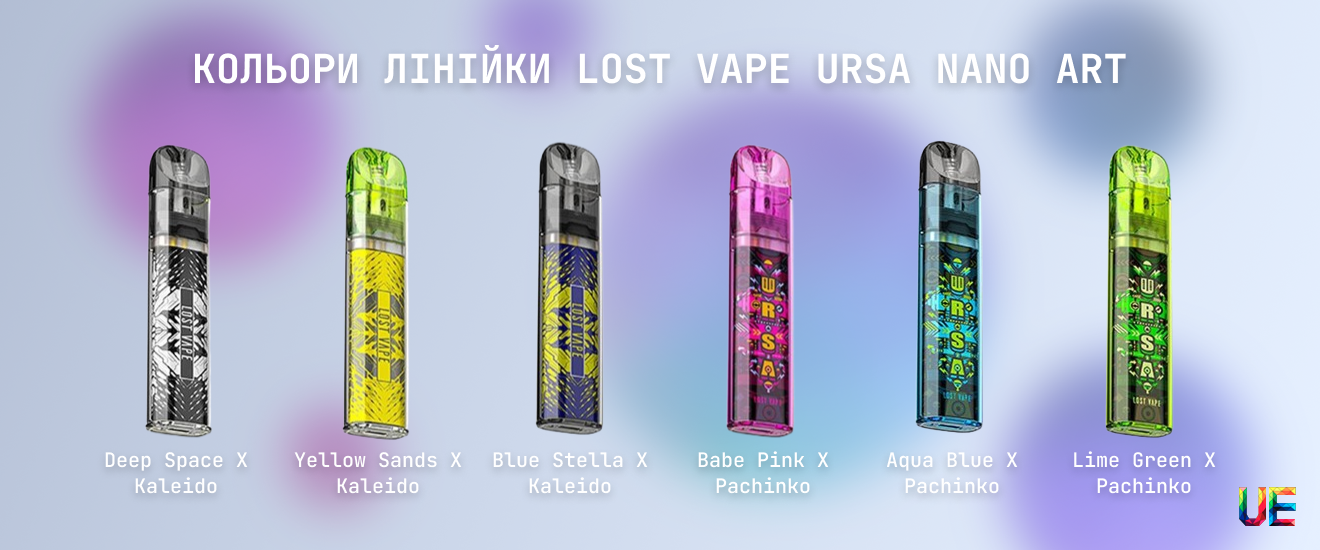Доступные цвета корпуса Lost Vape Ursa Nano Art