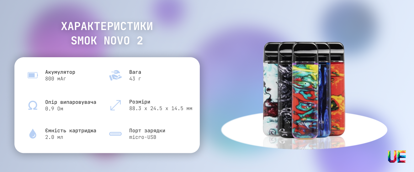 Технические параметры Smok Novo 2 Pod