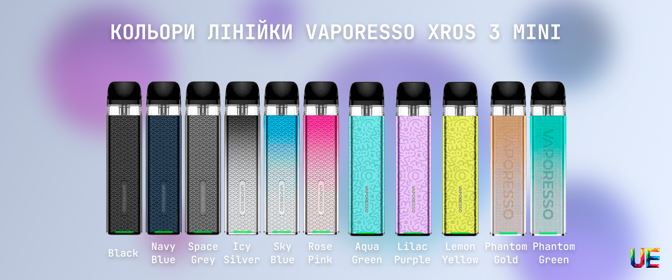 Варіанти кольорів електронних сигарет Vaporesso XROS 3 Mini