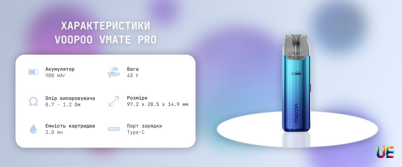 Технические характеристики и OLED-дисплей Voopoo VMATE Pro